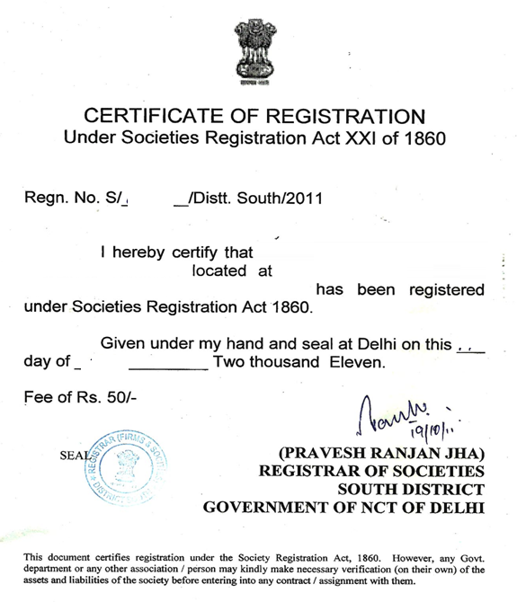 ngo registration certificate